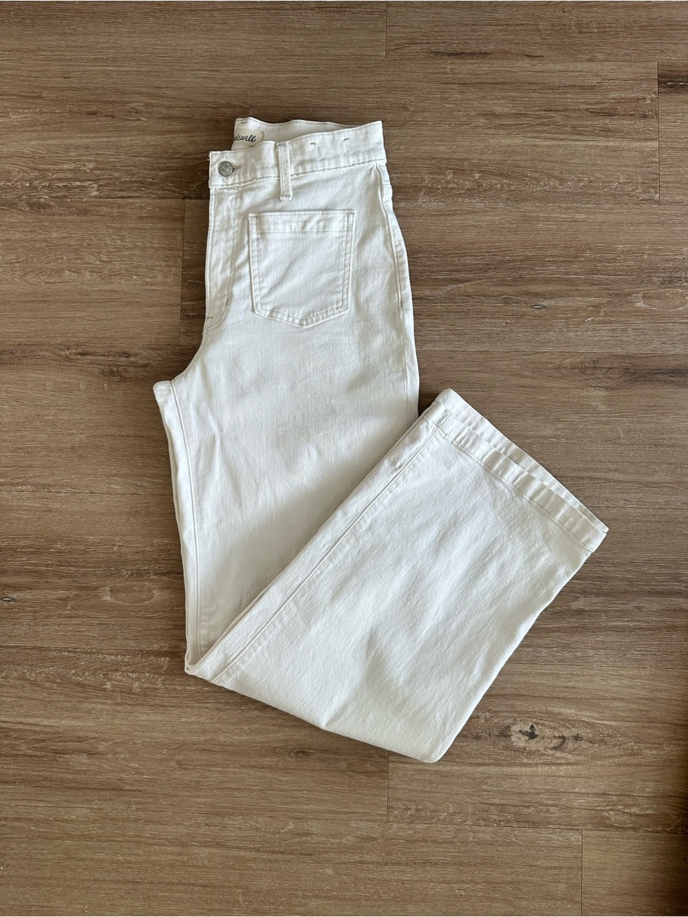 MADEWELL | SZ 26 | 'THE PERFECT VINTAGE WIDE-LEG JEAN' STRETCH DENIM - WHITE